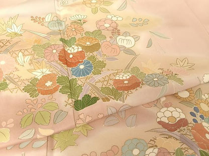 平和屋着物●創業460年・千總 訪問着 駒刺繍 草花文 暈し染め 金糸 金彩 大丸扱い 正絹 逸品 AAAU0077np