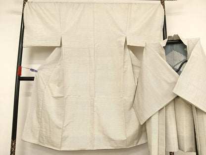 平和屋着物●男性　結城紬　アンサンブル　100亀甲　キングサイズ　正絹　逸品　AAAU0078np