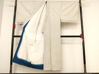 平和屋着物●男性　結城紬　アンサンブル　100亀甲　キングサイズ　正絹　逸品　AAAU0078np