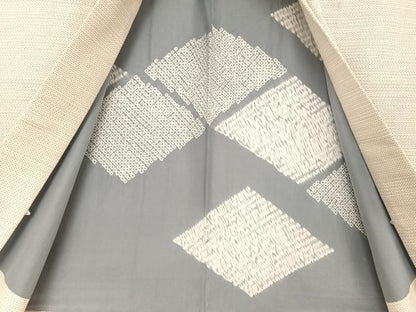 平和屋着物●男性　結城紬　アンサンブル　100亀甲　キングサイズ　正絹　逸品　AAAU0078np