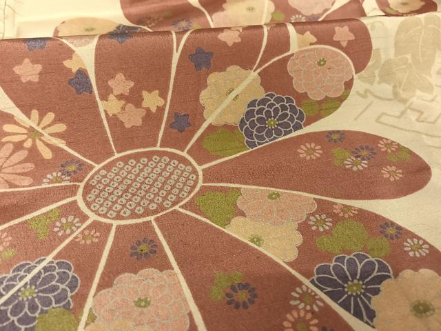 平和屋着物▽上質な小紋 単衣 舞花文 やまと誂製 洗える着物 未使用 AAAU0084np