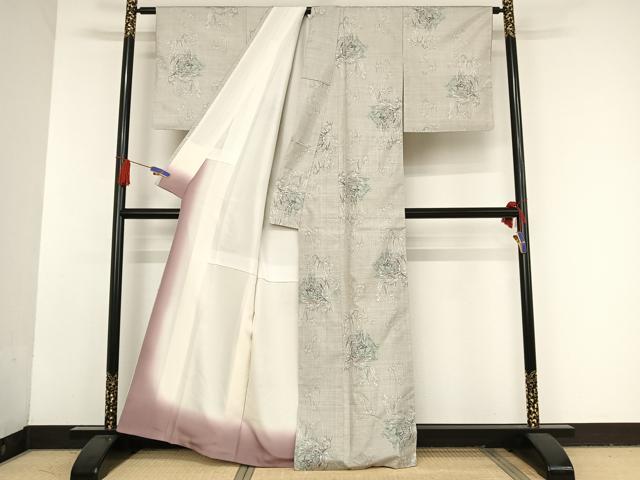 平和屋着物●本場大島紬 白大島 ９マルキ 総絣 風景文 正絹 逸品 AAAU0096np