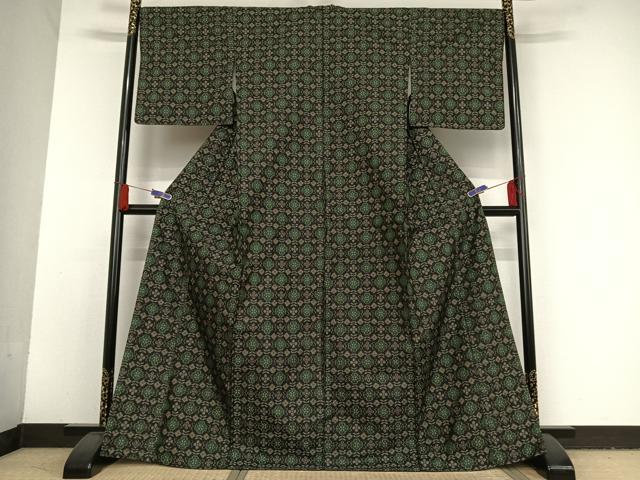 平和屋着物●本場村山大島紬 梅鉢 正絹 逸品 未使用 AAAU0102np