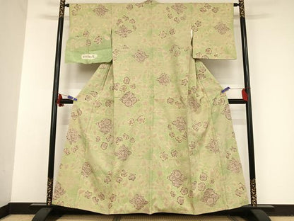 平和屋着物●西洞院辻が花　大脇一心　小紋　紬地　西洞院辻が花　反端付き　正絹　逸品　AAAU0106np