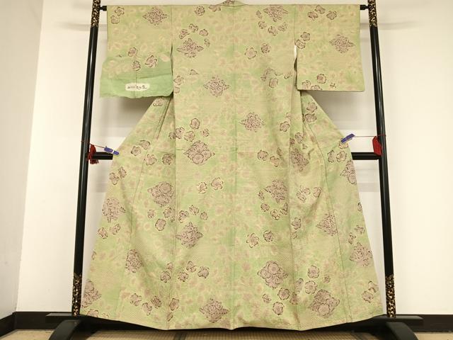 平和屋着物●西洞院辻が花　大脇一心　小紋　紬地　西洞院辻が花　反端付き　正絹　逸品　AAAU0106np