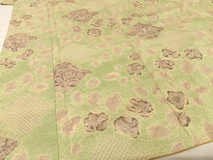 平和屋着物●西洞院辻が花　大脇一心　小紋　紬地　西洞院辻が花　反端付き　正絹　逸品　AAAU0106np