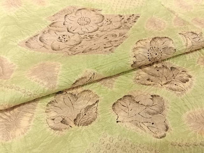 平和屋着物●西洞院辻が花　大脇一心　小紋　紬地　西洞院辻が花　反端付き　正絹　逸品　AAAU0106np