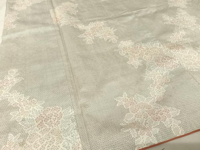 平和屋着物●本場大島紬　白大島　120亀甲　草花文　正絹　逸品　AAAU0116np