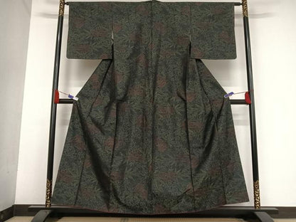 平和屋着物●本場大島紬 楓 正絹 逸品 未使用 AAAU0117np