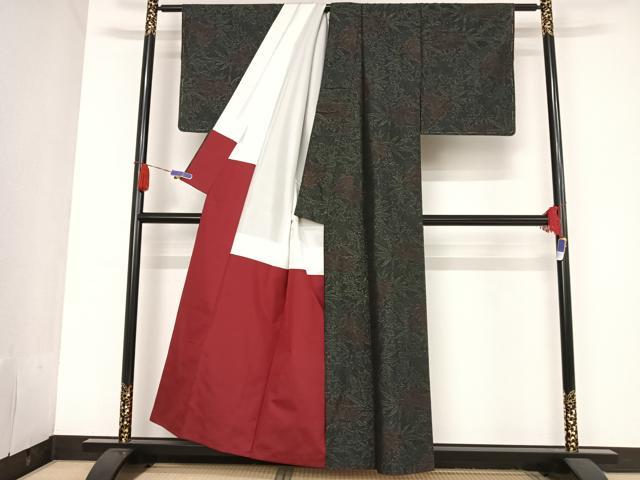 平和屋着物●本場大島紬 楓 正絹 逸品 未使用 AAAU0117np