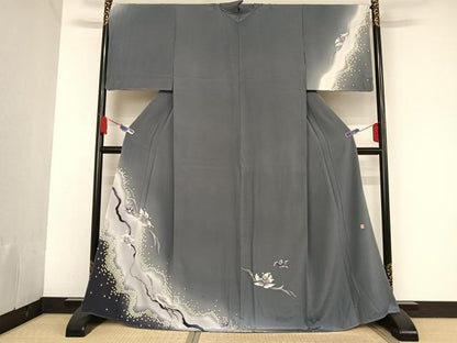 平和屋着物●本加賀友禅作家　赤地暁　訪問着　草花文　暈し染め　さが美扱い　正絹　逸品　未使用　AAAU0118np