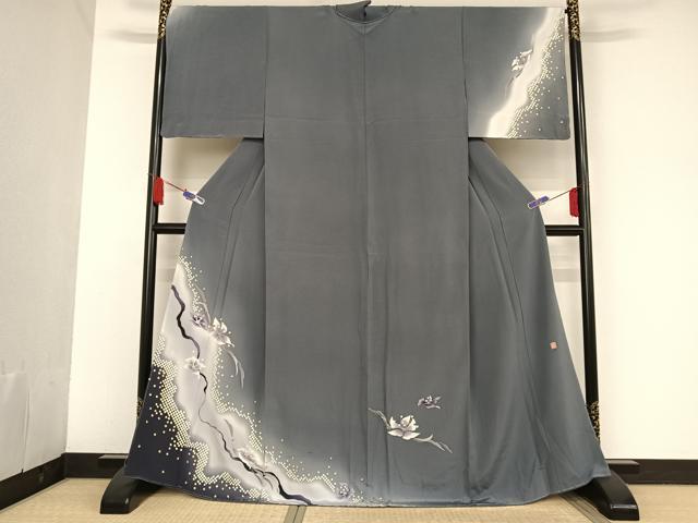 平和屋着物●本加賀友禅作家　赤地暁　訪問着　草花文　暈し染め　さが美扱い　正絹　逸品　未使用　AAAU0118np