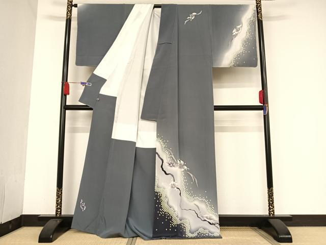 平和屋着物●本加賀友禅作家　赤地暁　訪問着　草花文　暈し染め　さが美扱い　正絹　逸品　未使用　AAAU0118np
