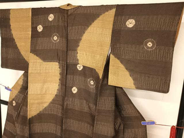 平和屋着物●訪問着 絞り 丸文 正絹 逸品 AAAU0119np