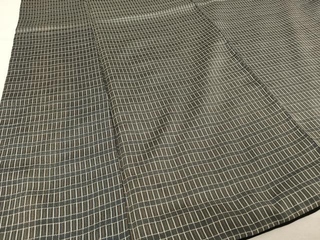 平和屋着物●上質なお召 格子 正絹 逸品 AAAU0123np