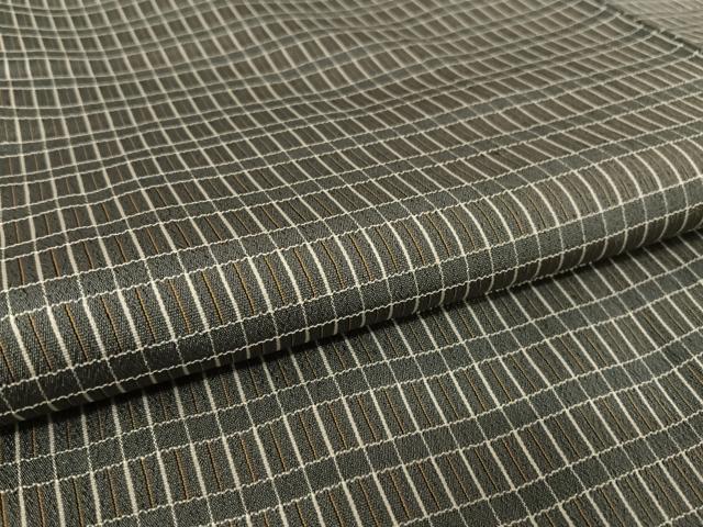 平和屋着物●上質なお召 格子 正絹 逸品 AAAU0123np
