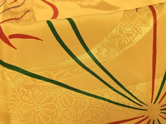 平和屋着物●振袖用長襦袢　無双仕立て　舞梅　束ね熨斗地紋　正絹　逸品　AAAU0129np