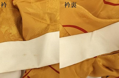 平和屋着物●振袖用長襦袢　無双仕立て　舞梅　束ね熨斗地紋　正絹　逸品　AAAU0129np