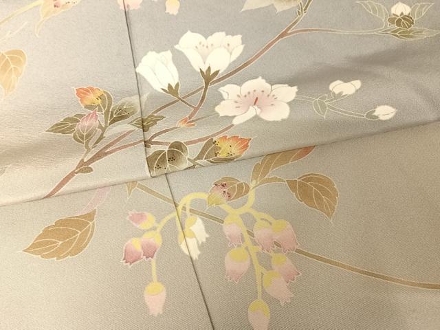 平和屋着物●京加賀友禅　百貫石峰　訪問着　草花文　暈し染め　正絹　逸品　AABH7152cs