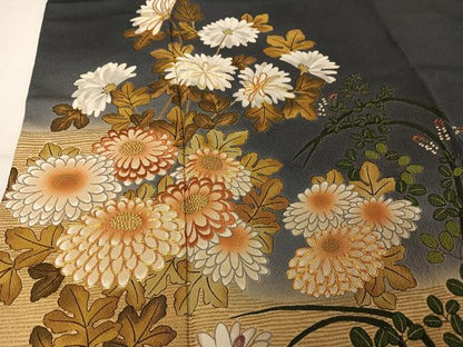 平和屋着物●ファッションデザイナー 花井幸子　訪問着　駒刺繍　花車文　暈し染め　金糸　金彩　正絹　逸品　AAAU0136np