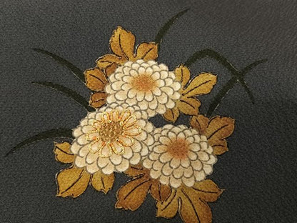 平和屋着物●ファッションデザイナー 花井幸子　訪問着　駒刺繍　花車文　暈し染め　金糸　金彩　正絹　逸品　AAAU0136np