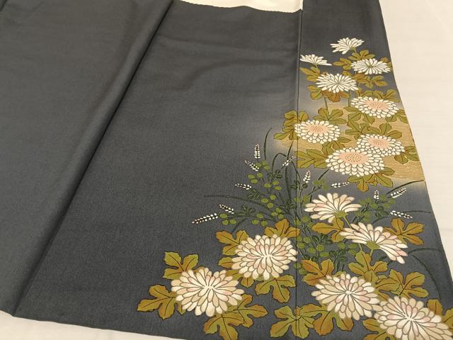 平和屋着物●ファッションデザイナー 花井幸子　訪問着　駒刺繍　花車文　暈し染め　金糸　金彩　正絹　逸品　AAAU0136np