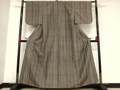 平和屋着物●上質な紬 縞 正絹 逸品 AAAU0150np