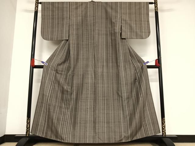 平和屋着物●上質な紬 縞 正絹 逸品 AAAU0150np
