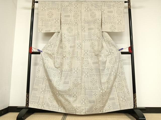 平和屋着物○本場大島紬 9マルキ 雪輪重ね 正絹 逸品 DAAQ3325ps