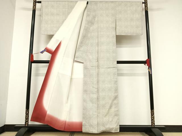 本場白大島紬 七宝に粋な童子 正絹 AK-6439 平和屋着物○本場大島紬 白大島 花七宝 正絹 逸品 AAAU0152np