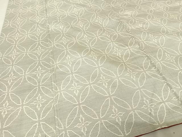 平和屋着物○本場大島紬 白大島 花七宝 正絹 逸品 AAAU0152np