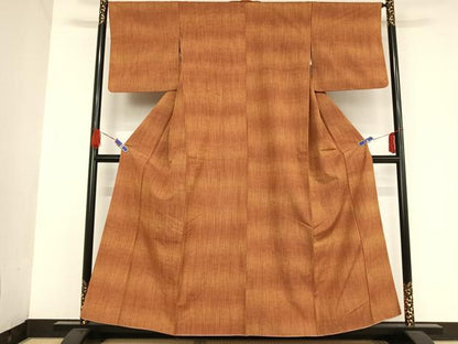 平和屋着物●上質な紬　縞　正絹　逸品　AAAU0156np