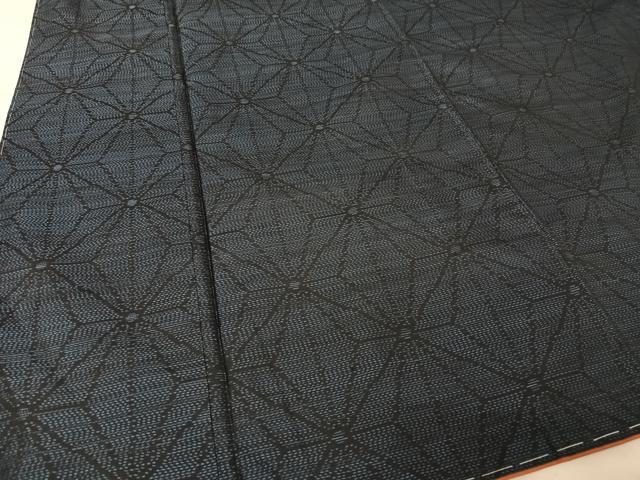平和屋着物●本場大島紬 麻の葉文様 正絹 逸品 未使用 AAAU0163np