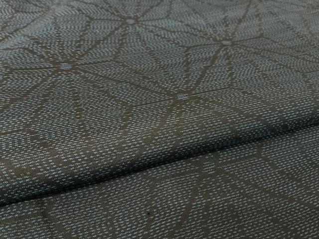 平和屋着物●本場大島紬 麻の葉文様 正絹 逸品 未使用 AAAU0163np