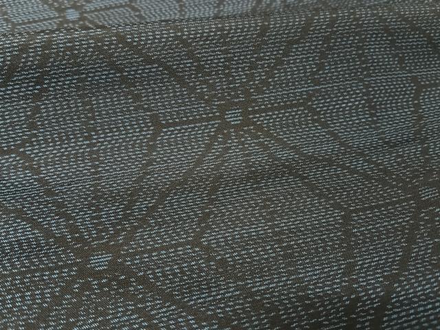 平和屋着物●本場大島紬 麻の葉文様 正絹 逸品 未使用 AAAU0163np