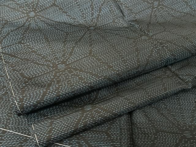 平和屋着物●本場大島紬 麻の葉文様 正絹 逸品 未使用 AAAU0163np