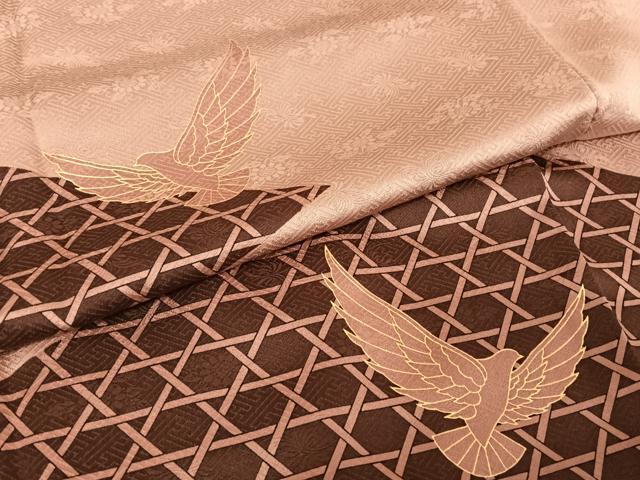 平和屋-こころ店□染色作家 斉藤三才 訪問着 三才鳥 暈し染め