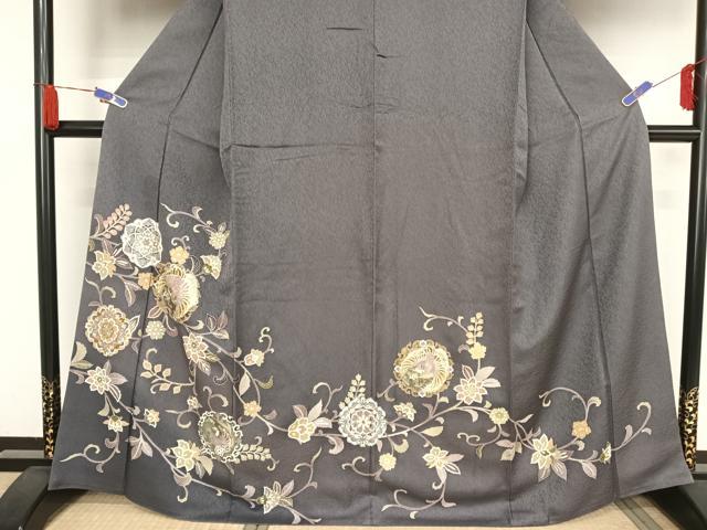 平和屋着物●訪問着 友禅 駒刺繍 鳳凰更紗花文 暈し染め 金糸 金彩 正絹 逸品 AAAU0207np