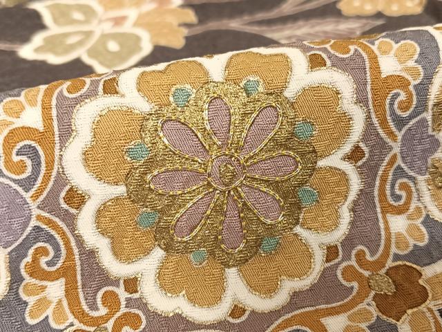 平和屋着物●訪問着 友禅 駒刺繍 鳳凰更紗花文 暈し染め 金糸 金彩 正絹 逸品 AAAU0207np