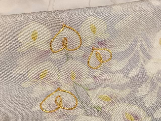 平和屋着物●訪問着　駒刺繍　藤花房　暈し染め　金糸　正絹　逸品　未使用　AAAU0209np