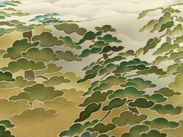 平和屋着物●本加賀友禅作家 大久保謙一 訪問着 風景樹林文 暈し染め 正絹 逸品 未使用 AAAU0212np