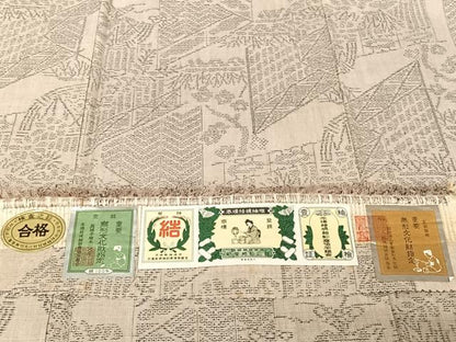 平和屋着物●本場結城紬 重要無形文化財 100亀甲 花屏風 井上商事謹製 証紙付き 正絹 逸品 AAAU0220np