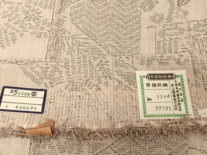 平和屋着物●本場結城紬 重要無形文化財 100亀甲 花屏風 井上商事謹製 証紙付き 正絹 逸品 AAAU0220np