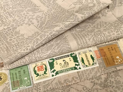 平和屋着物●本場結城紬 重要無形文化財 100亀甲 花屏風 井上商事謹製 証紙付き 正絹 逸品 AAAU0220np