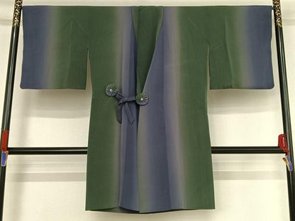 平和屋着物●道中着　暈し染め　ロング丈　正絹　逸品　AAAU0221np