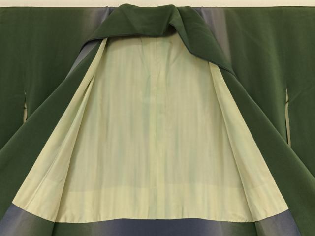 平和屋着物●道中着　暈し染め　ロング丈　正絹　逸品　AAAU0221np