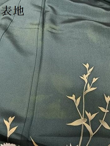 平和屋着物●加賀友禅の巨匠 初代 由水十久 訪問着 草花文 暈し染め 鉄納戸色地 正絹 逸品 AAAU0232np