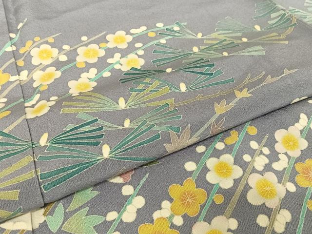 平和屋着物●本加賀友禅作家　相河達博　訪問着　枝花文　ロング丈　正絹　逸品　AAAU0237np 平和屋着物○本加賀友禅作家 相河達博 訪問着 枝花