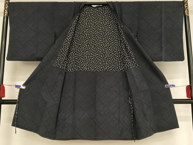 平和屋着物∞道行コート　よろけ菱　ロング丈　正絹　逸品　AABH4564ck 平和屋着物∞道行コート よろけ菱 ロング丈 正絹 逸品 AABH4564ck