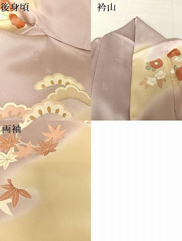 平和屋着物●創業460年・千總 訪問着 駒刺繍 鳳凰草花文 暈し染め 金糸 金彩 正絹 逸品 AAAU0240np